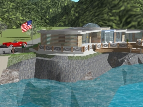 Chia sẻ free dựng model nhà biệt thự 1 tầng ven biển .skp