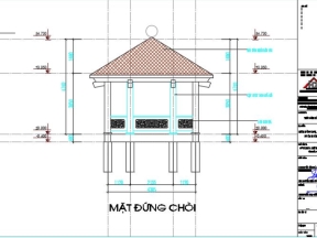 Chòi bát giác thủy đình chùa  gồm