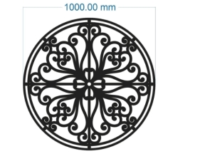 Cnc 2d hoa văn tròn mái kính dxf