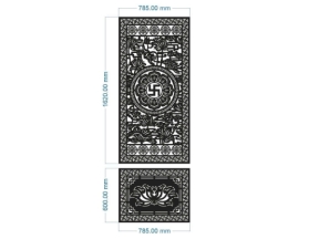 Cnc cổng 1 cánh hoa sen chùa