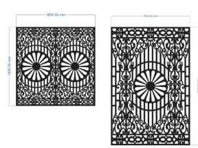 Cnc cổng 1 cánh và hàng rào dxf
