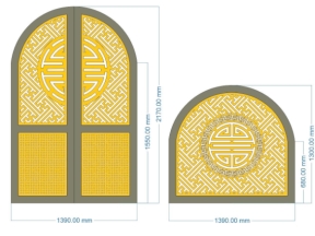 Cnc cổng 2 cánh chữ thọ và hàng rào đẹp nhất