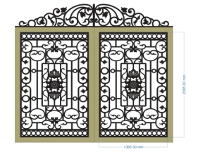 Cnc cổng 2 cánh file cad đẹp dxf mới