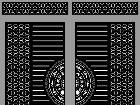 Cnc cổng 2 cánh file cad mới dxf