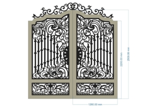 Cnc cổng 2 cánh hiện đại file dxf