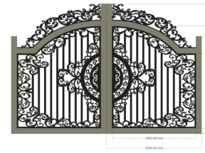 Cnc cổng 2 cánh mái vòm file cad đẹp nhất