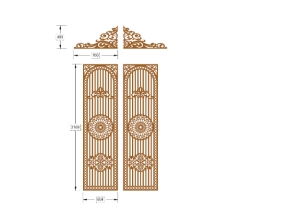 Cnc cổng 2 cánh mới nhất hiện nay 2d