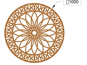 Cnc hoa văn tròn mái kính mới