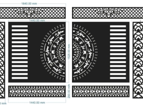Cnc model thiết kế cổng 2 cánh trống đồng