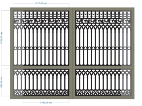 Cnc thiết kế cổng 2 cánh dxf đẹp