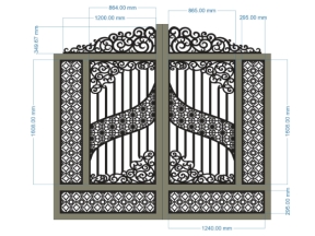 Cnc thiết kế cổng 2 cánh mới nhất cad