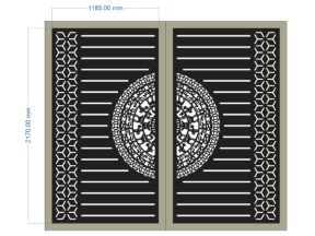 Cnc thiết kế cổng 2 cánh trống đồng dxf