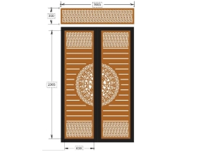 Cnc thiết kế cổng 2 cánh trống đồng và ô thoáng