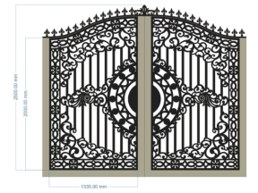 Cnc thiết kế cổng 2 cánh vòm dxf