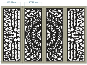 Cnc thiết kế cổng 4 cánh dxf giá tốt
