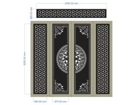 Cnc thiết kế cổng 4 cánh file cad chuẩn