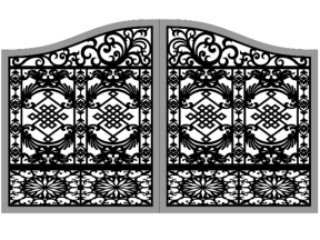 Cnc thiết kế cổng 4 cánh hoa văn