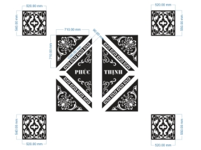 Cnc thiết kế cổng hoa văn phúc thịnh