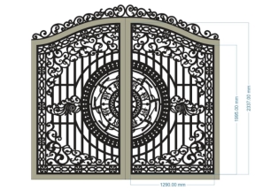 Cổng 2 cánh cnc mới nhất cad