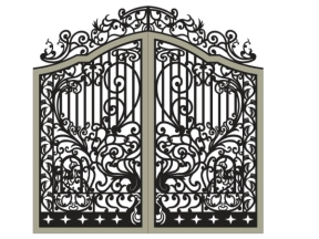 Cổng 2 cánh hoa văn đẹp model dxf