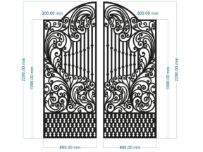Cổng 2 cánh model dxf đẹp mắt