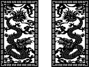 Cổng 2 cánh rồng cnc model dxf