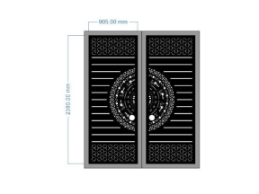 Cổng 2 cánh trống đồng bông tuyết cnc dxf đẹp
