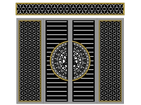 Cổng 4 cánh bông tuyết có ô thoáng cnc
