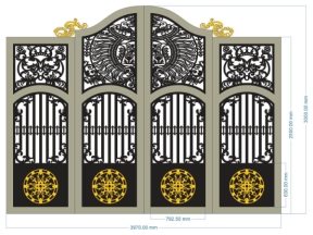 Cổng 4 cánh cnc dxf mới nhất