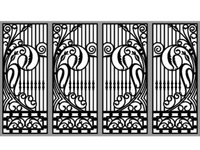 Cổng 4 cánh hoa lá tây cnc cực đẹp