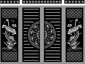 Cổng 4 cánh hoa sen trống đồng cnc cực đẹp