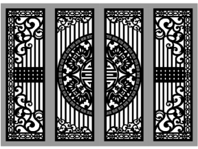 Cổng 4 cánh hoa văn trống đồng dơi cnc