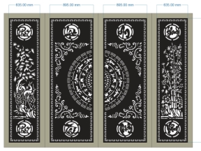 Cổng 4 cánh phát lộc an khang dxf
