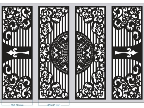 Cổng 4 cánh trống dơi cnc bản vẽ dxf