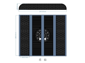 Cổng 4 cánh trống đồng bông tuyết cnc dxf đẹp