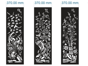 Cổng 4 cánh tùng cúc trúc mai cnc model dxf