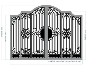 Cổng 6 cánh uốn cnc 2d