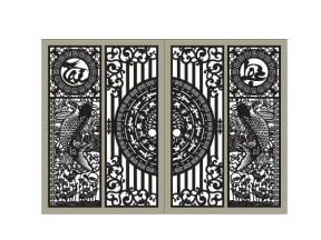 Cổng cá chép tài lộc 4 cánh cnc