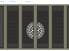 Cổng cnc 6 cánh file cad dxf
