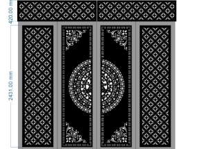 Cổng hoa 4 cánh có bông gió đẹp  bản vẽ cad cnc