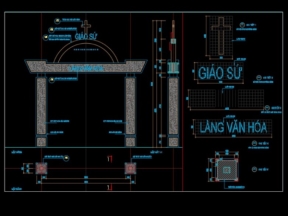 Cổng làng văn hóa cad