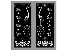 Cổng sen hạc 2 cánh cnc