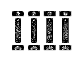 Cổng tùng cúc trúc mai vạn sự như ý hoa sen cnc