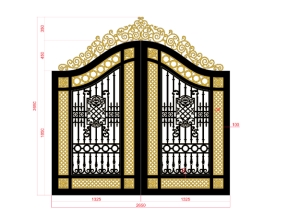 Cửa cổng cnc 2 cánh đẹp sang trọng model dxf