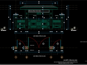 Đầy đủ cổng, trụ cột nhà văn hóa