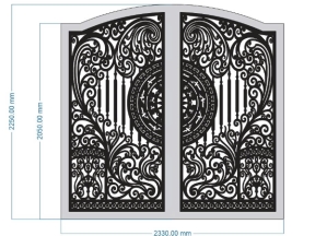 Download cổng 2 cánh lá tây trống đồng cnc dxf