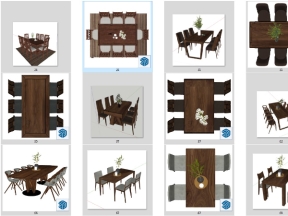 Download File .skp bộ sưu tập 17 bộ bàn ghế gỗ tuyệt đẹp