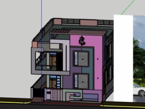 Download mẫu biệt thự 2 tầng 16x17m model sketchup