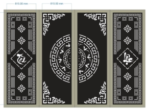 Download model cổng 4 cánh tài lộc cnc dxf