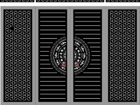 Download model cổng 4 cánh trống đồng bông tuyết cnc dxf